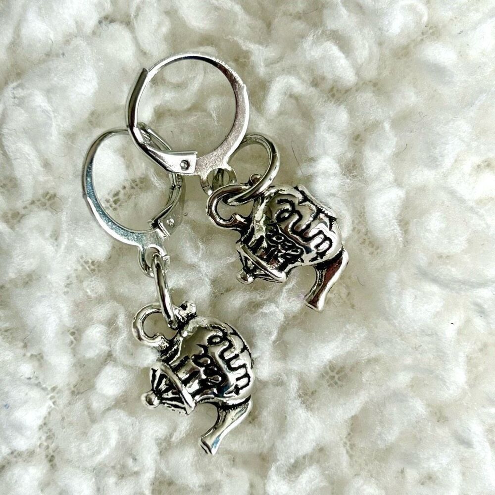 3/$15 Silver Dainty Teapot Tea Time Dangle Earrings